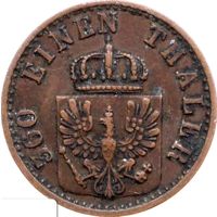 РАСПРОДАЖА!!! - ГЕРМАНИЯ ПРУССИЯ 1 пфенниг 1869 год