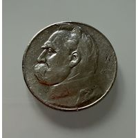 5 злотых 1935 г.  Польша.  Пилсудский.  СЕРЕБРО.