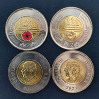 Канада. 2 доллара 2025 г. Карл III. Могила неизвестного солдата. (Цветная+простая).