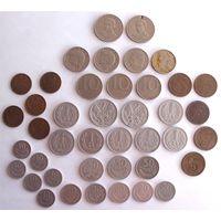 Польша 1, 2, 5, 10, 20 злотых 10, 20, 50 грошей 1957-1987 42 монеты одним лотом