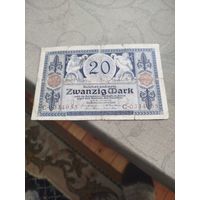 Распродажа - Банкнота 20 марок 1915 год. Германская империя.