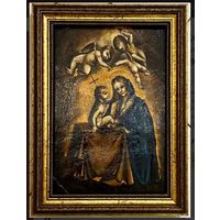 Почицкий(Доктор Кляйн); двухсторонний;ранний;Вседержитель на одной стороне и Богоматерь с обратной стороны;Бумага /смешанная техника. 20х28,5 см.