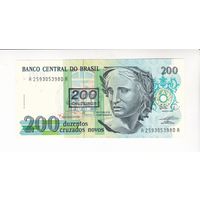 200 КРУЗАДО 1981 БРАЗИЛИЯ С НАДПЕЧАТКОЙ 200 КРУЗЕЙРО