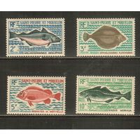 Сен-Пьер и Микелон-1972(Мих.478-481) , **  , Морская  Фауна ,  Рыбы,(полная серия)