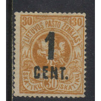 Литва Респ 1922 Новый номинал Герб Надп Стандарт #141*