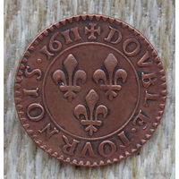 Франция двойной турнуа 1611 года. Молодой Людовик XIII. Париж. Предложи свою цену или обмен!