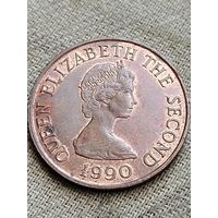 Распродажа - 2 пенса 1990г.,Елизавета 2,ДЖЕРСИ