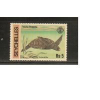 Сейшеллы-1977(Мих.425) , **   ,  Морская фауна, Черепахи,