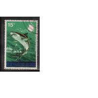 Тувалу-1976(Мих.9) , гаш. ,  Морская фауна, Акулы