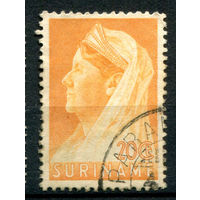 Нидерландские колонии - Суринам - 1936/39г. - королева Вильгельмина, перфорация 12 1/2, 20 с - 1 марка - гашёная [Mi 189]. #3-WB-67-A-1