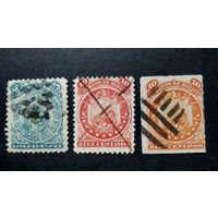 Боливия\173ф\ 1871-1887- 1893. Герб в круге (11 звезд) кц24евр