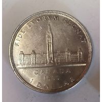 Доллар 1939 Канада - королевский визит. крупное серебро