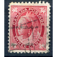 Британские колонии - Канада - 1897/98г. - королева Виктория, 3 с - 1 марка - гашёная [Mi 57]. #3-WB-76-A-1