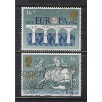 Великобритания 1984 EII  25 летие CEPT (Европейская конференция администраций почтовых служб и служб связи) 2-е прямые выборы в Европейский парламент #988-9