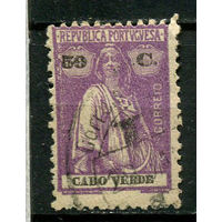 Португальские колонии - Кабо-Верде - 1926 - Жница 50C перф. 12:11 1/2 - [Mi.201] - 1 марка. Гашеная.  (Лот 28Jw)-T9P1