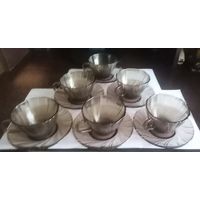 6 кофейных чашек с блюдцами, Smoke Milano, в отличном состоянии