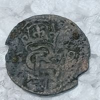 Двойной денарий, двуденарий 1579. Штефан Баторий