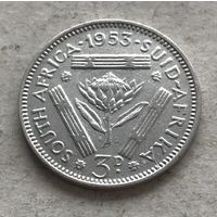 ЮАР 3 пенса 1953 Елизавета II - первый год чекана!