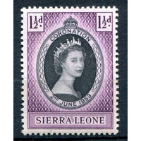 Британские колонии - Сьерра Леоне - 1953г. - коронация королевы Елизаветы II - 1 марка - полная серия, MNH [Mi 175]. #2-Bc-60-A-1