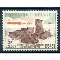 Бельгия - 1957г. - собаки, хаски, бельгийская южнополярная экспедиция, 1072 - 1 марка - полная серия, MLH [Mi 1072]. #2-Be-64-B-1