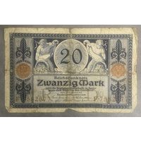 Банкнота 20 марок 1915 год. Германская империя.
