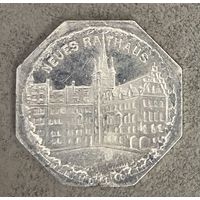 Германия Нюрнберг нотгельд 20 пфеннигов 1921 . Новой Ратуши. трамвайный жетон