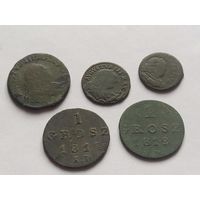 1 грош 1812 г. - 2 штуки и к ним толстяки , с 1 рубля без мц