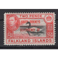 Фолкленды Южные Оркнейские острова 1944** 2d Лебедь Георг VI   SG#D3