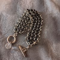 Браслет с гематитовыми бусинами. 17х2.5 см