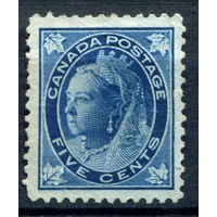 Британские колонии - Канада - 1897/98г. - королева Виктория, 5 с - 1 марка - чистая, без клея, есть разрыв снизу слева [Mi 58]. #3-WB-76-A-1