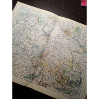 Ганновер земля  Германия карта начала 1900-х 31Х24 см