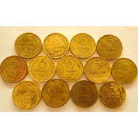 РЕДКАЯ МОНЕТА!!! 5 копеек 1935г.(ст. тип)+ дюжина пятаков, без повторов(всё одним лотом)