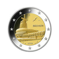 Германия 2 евро 2026 Бремен, музей климатических зон  UNC из ролла D