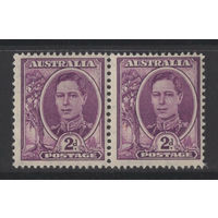 Австралия 1942 ** George VI, сцепка 2 марки (SG 205)