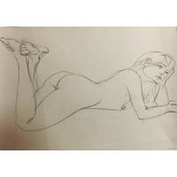 "Обнаженная меланхоличная и нежная" набросок а3