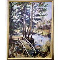 Звонков И.Г "Белорусский пейзаж", холст, масло. Размер 53х67,5 см.