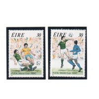 Ирландия-1990(Мих.712-713)  , ** , Спорт, Футбол, ЧМ-1990, (полная серия)