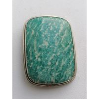 Брошь СССР натуральный камень Амазонит