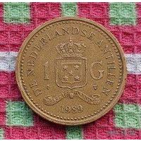 Антильские острова 1 гульден 1989 года, AU. Нидерланды.