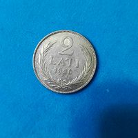 2 лата(1926г.) Латвия.Супер!