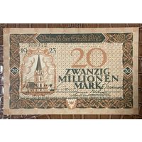 Банкнота 20 миллионов марок 1923 год. Киль. Веймарская республика.