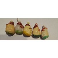 Елочные мини игрушки Семейка грибов из теребовлянского набора Малютка