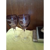 Рюмки для напитков ручная резка марганцевый хрусталь