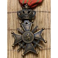 Военный Крест Бельгии с Пальмовой веткой! Сохран! Родной сбор!