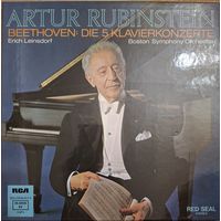 Beethoven, Arthur Rubinstein, Erich Leinsdorf, Boston Symphony Orchestra – Die 5 Klavierkonzerte. (4LP)