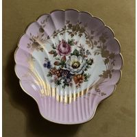Тарелка Ракушка Красивый букет Лимож Limoges антикварная Франция начало ХХ века