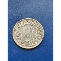 Швейцария 1 Франк 1911 г Серебро