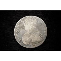 1/2 талера (экю) 1727 г. Франция, Людовик XV. Кабинетная патина!