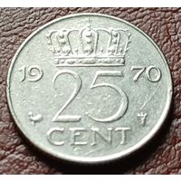Нидерланды 25 центов, 1970    ( 2-1-2 )