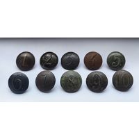 Пуговицы полковые. С 1 по 10